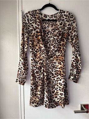 Fashion nova Sugar Kitten Sexy Little Leopard Print Dress Sz XS $35 Trendy